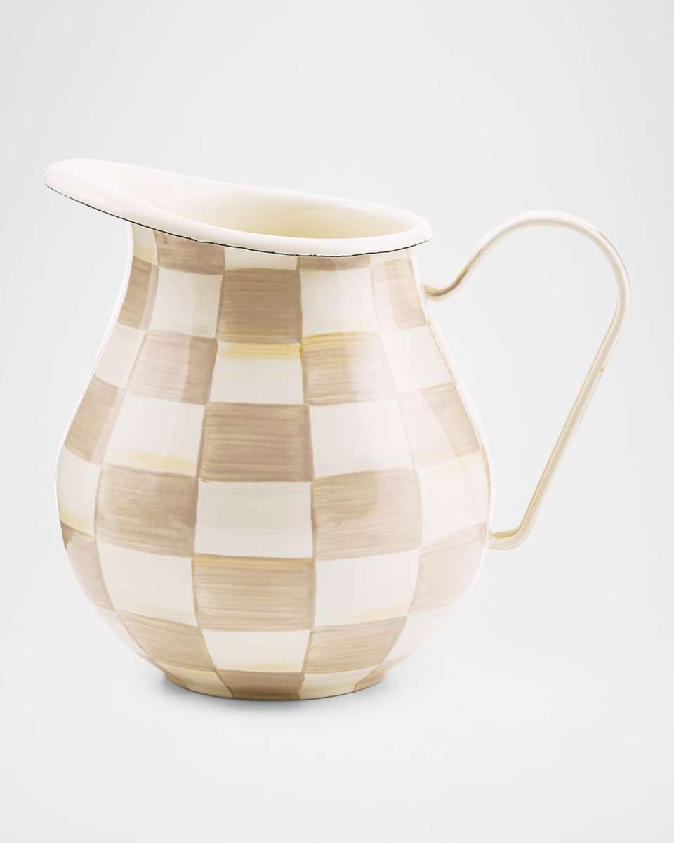 Mocha Check Pitcher, 3 Qt.